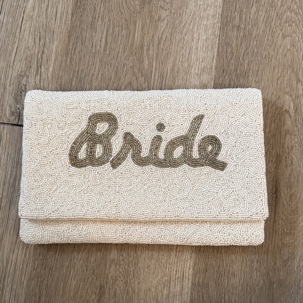 Francesca's Collections Cream Bride Clutch